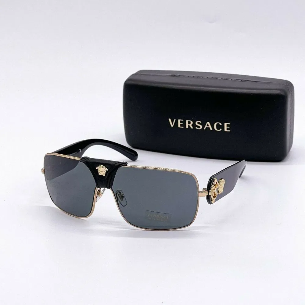 New Versace Black w/ Gold Accent Unisex Sunglasses